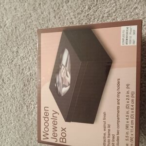 Wooden Jewelry Box with Photo Frame